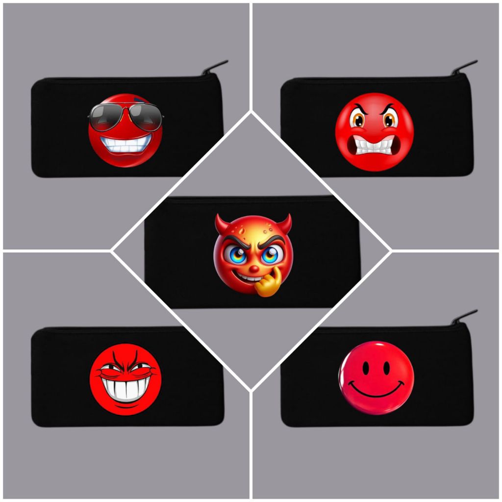 

Tempat pensil emoji red/Tepak kanvas premium/Tempat alat tulis/Tempat kosmetik/Tempah hp/Tempat dokumen kartu/Pouch