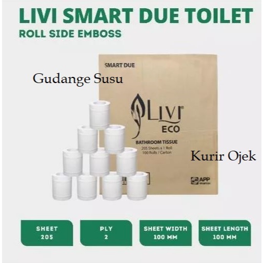 OJEK-[Paket 1DUS]-Tissue Livi Smart Due Toilet Roll [1DUS /100 Roll]-Karton