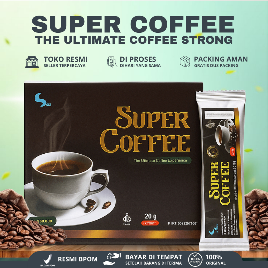 

Super Coffee 1 Box Isi 10 Sachet | Kopi Ginseng Stamina Pria – Rasa Mantap & Nikmat
