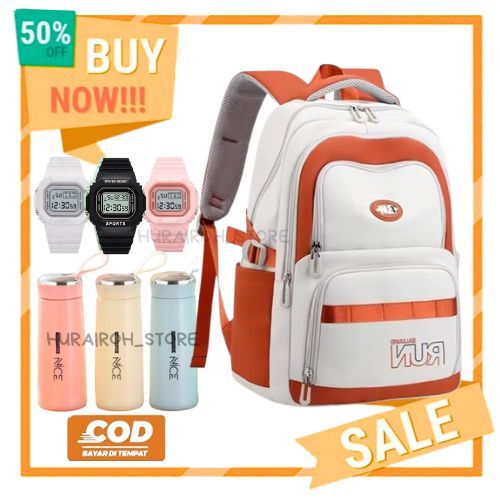 Tas Sekolah Perempuan SMA SMP Tas Ransel Wanita Backpack Tas Nylon Besar Tas Ransel Sekolah