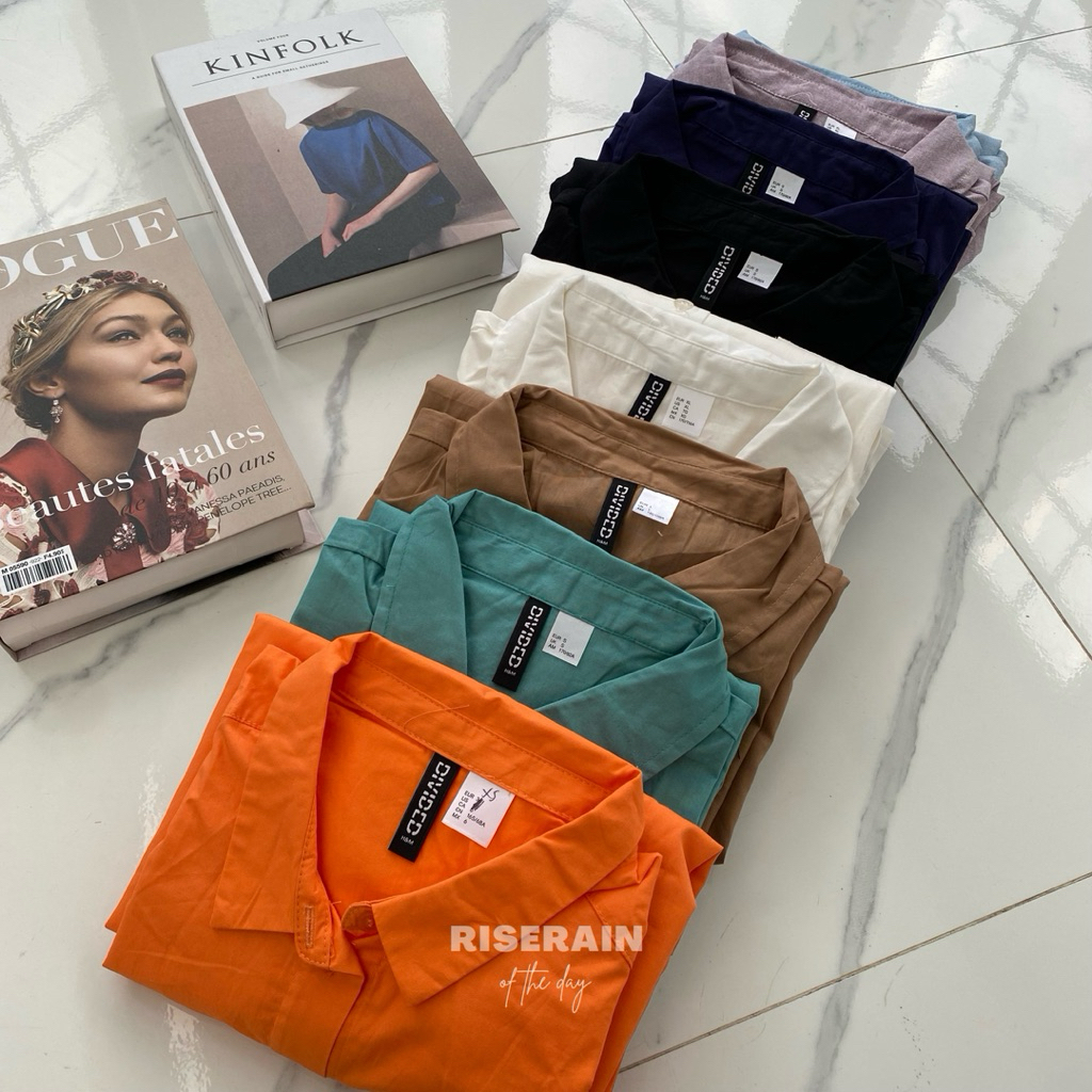 H&m oversize shirt - atasan kemeja formal casual kerja basic shirt polos