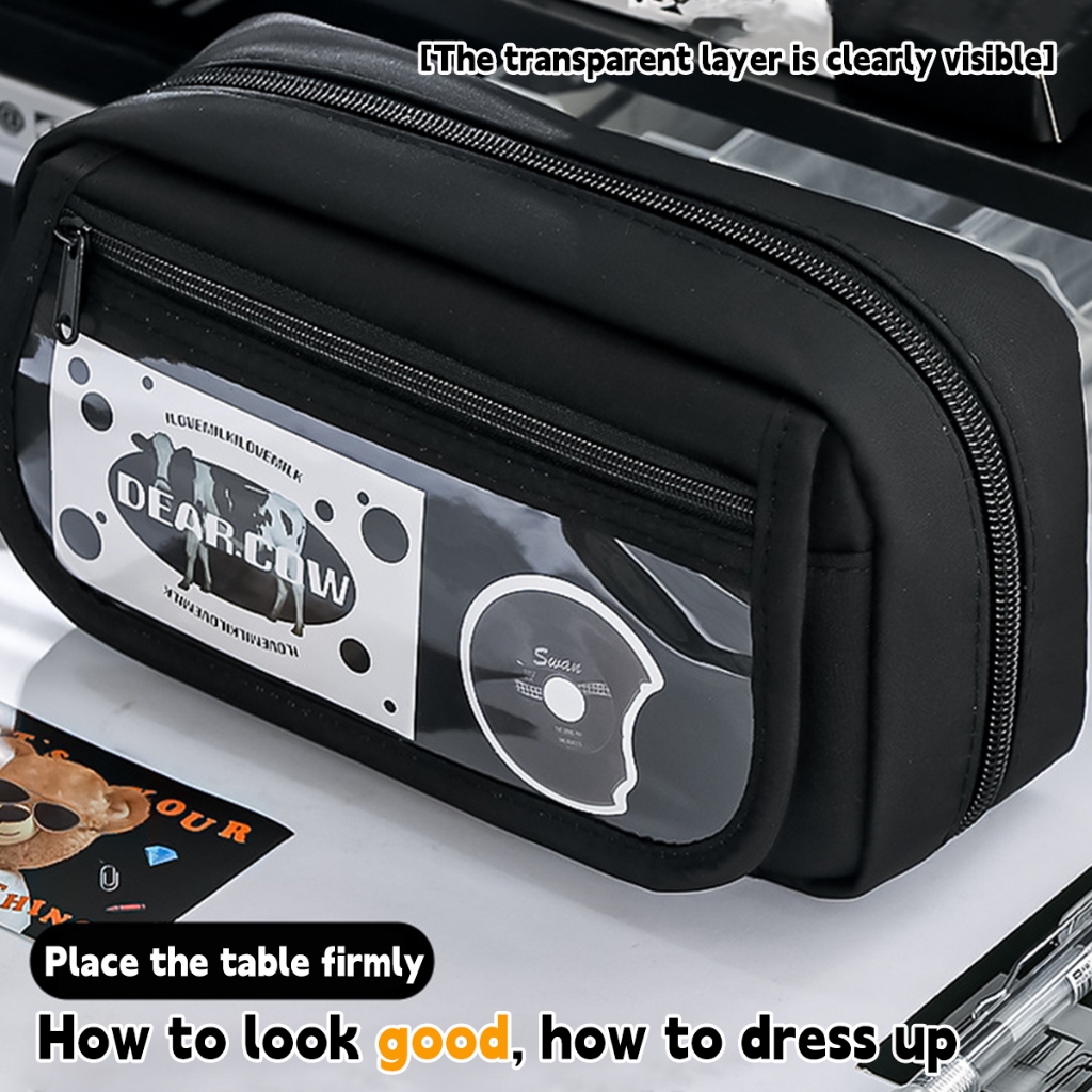 

[DOTDING] ‌Tas Pensil Transparan Kapasitas Jumbo - Pouch Sekolah & Kantor dengan 5 Lapis Organizer Tahan Air‌ H558