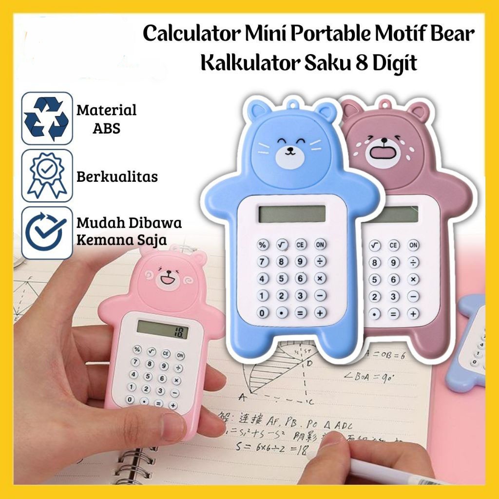 

Calculator Mini Portable Motif Bear Kalkulator 8Digit Cocok Untuk Menghitung Perkalian Handphonetiam IJNC