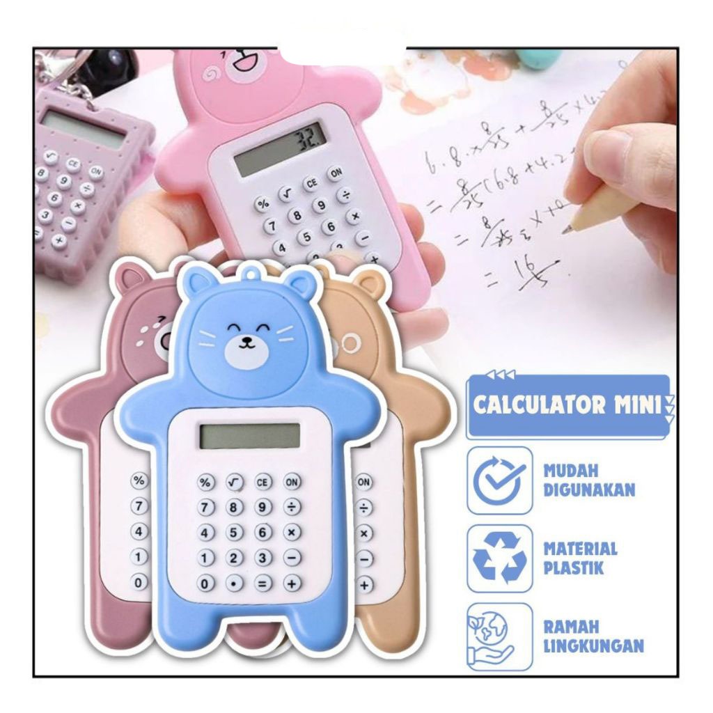

Calculator Mini Portable Motif Bear /Kalkulator Saku 8 Digit Travel Karakter Cute Warna Warni Mall57