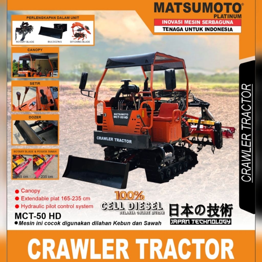 Mesin Traktor Sawah Crawler Tractor MATSUMOTO MCT 50 HD