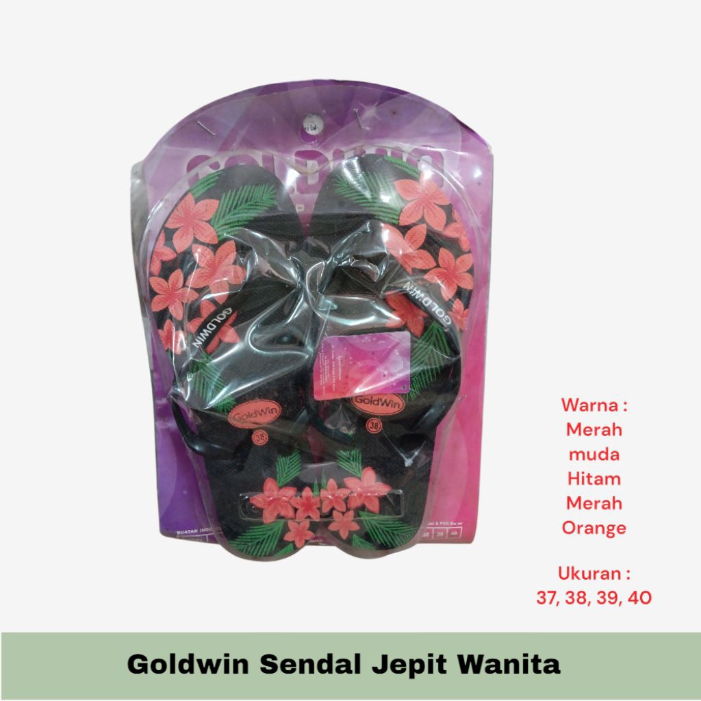 Goldwin Sandal Jepit Wanita Motif Bunga Tersedia Berbagai Warna dan Ukuran