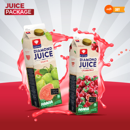 

JUICE PACKAGE 1 PC DIAMOND JUICE GUAVA &1 PC CRANBERRY UNSWEET 946 ML