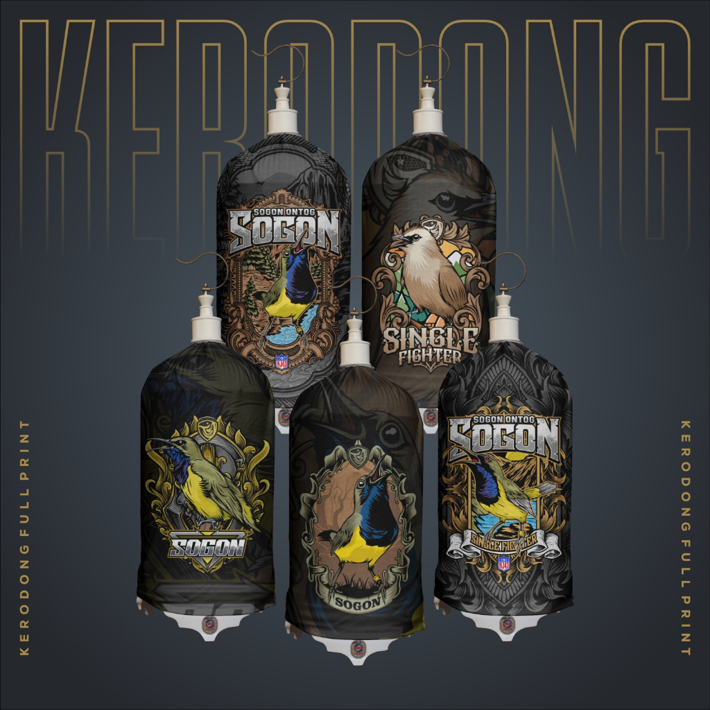 Kerodong Full Printing Sangkar Lovebird / Kerodong Sogon Trucukan Printing