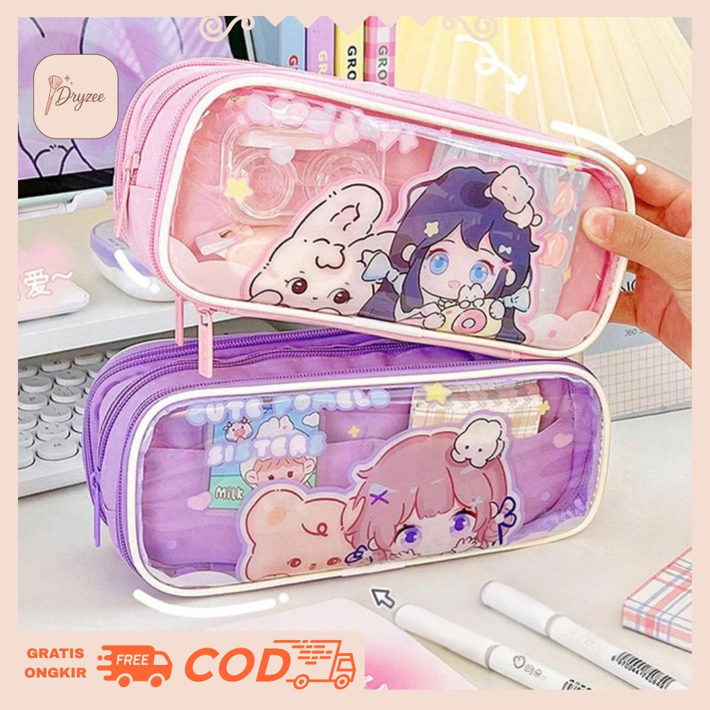

Kotak Pensil Transparan 3 Slot Anti Air Motif Cartoon Motif Pomelo Girl