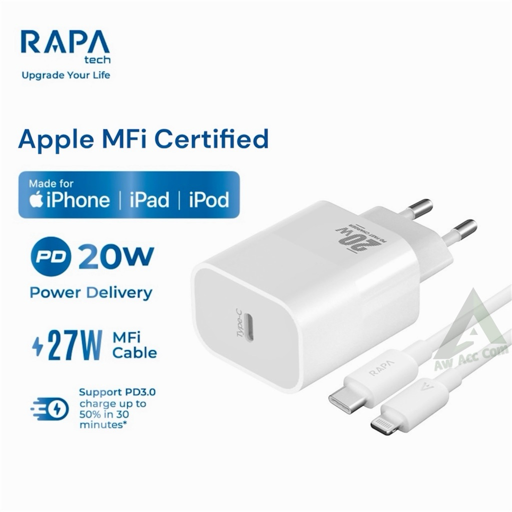 20W Charger MFI Usb Type C to Lightning PD Super Fast Charging Multi Protection for iPad iPod iPhone
