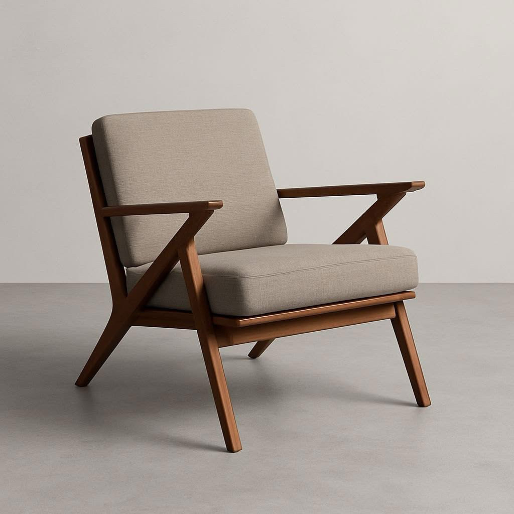 Kursi Z Kayu Jati | Kursi Retro Minimalis | Kursi Sofa Minimalis Kayu Jati