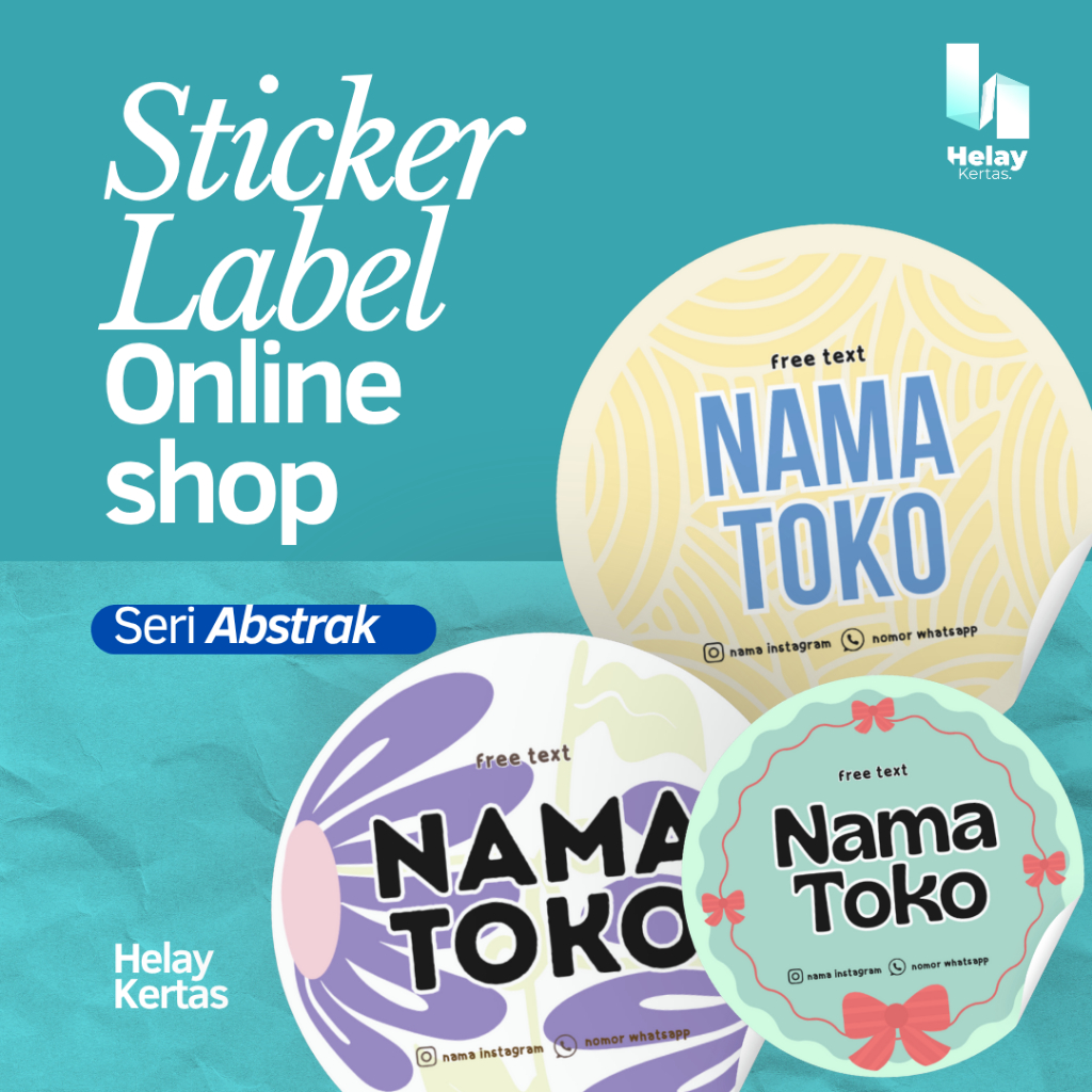 

[COD] 1HARI JADI [+BONUS] STICKER ONLINE SHOP MURAH BENTUK BULAT BISA TEMA ABSTRACT CUSTOM/STICKER LABEL/ STIKER THANK YOU/STIKER KEMASAN/DUS BOX/PACKAGING/TOPLES MAKANAN BAHAN CROMO CUTTING