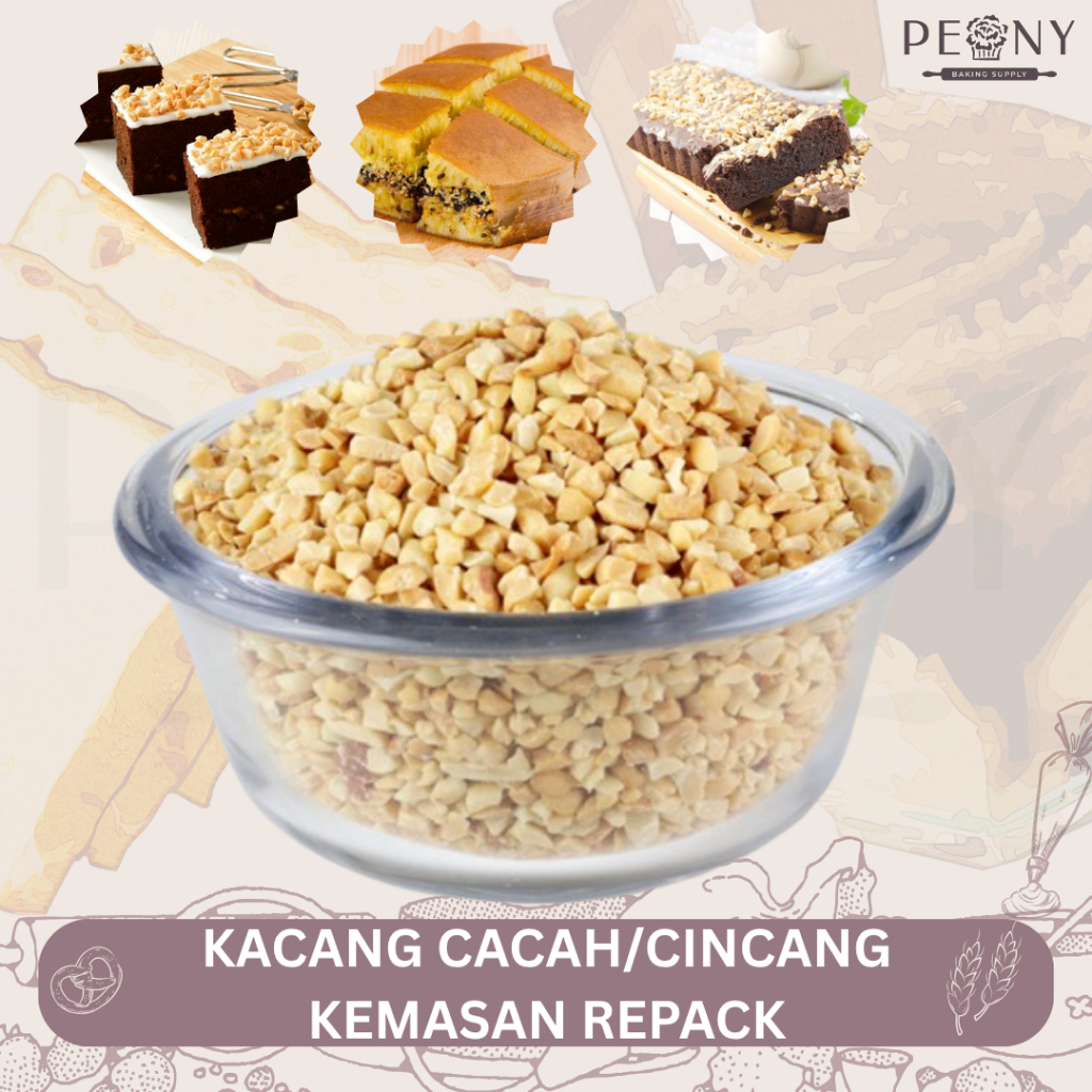 

KACANG CINCANG KEMASAN REPACK 1KG,500 GRAM, DAN 250 GRAM / TOPPING KACANG CACAH