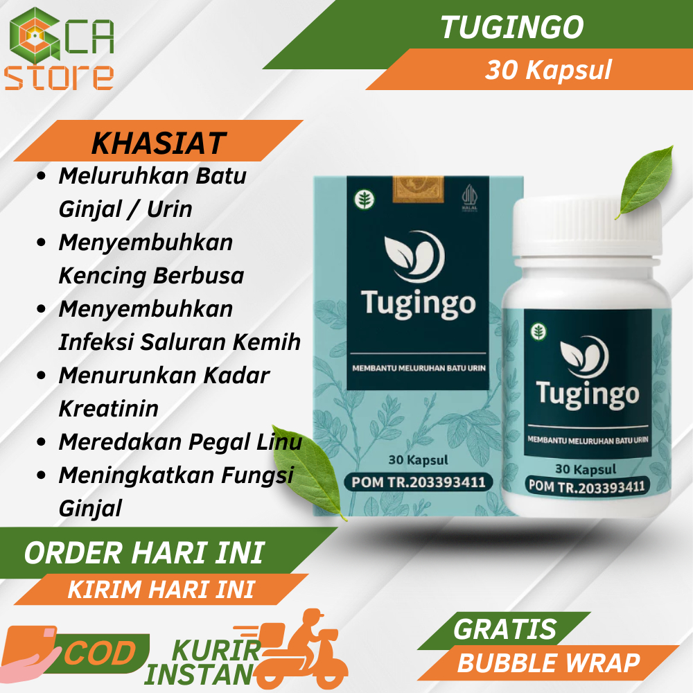 Kapsul TUGINGO Obat Herbal Batu Ginjal Tugingo 30 Kapsul Original BPOM