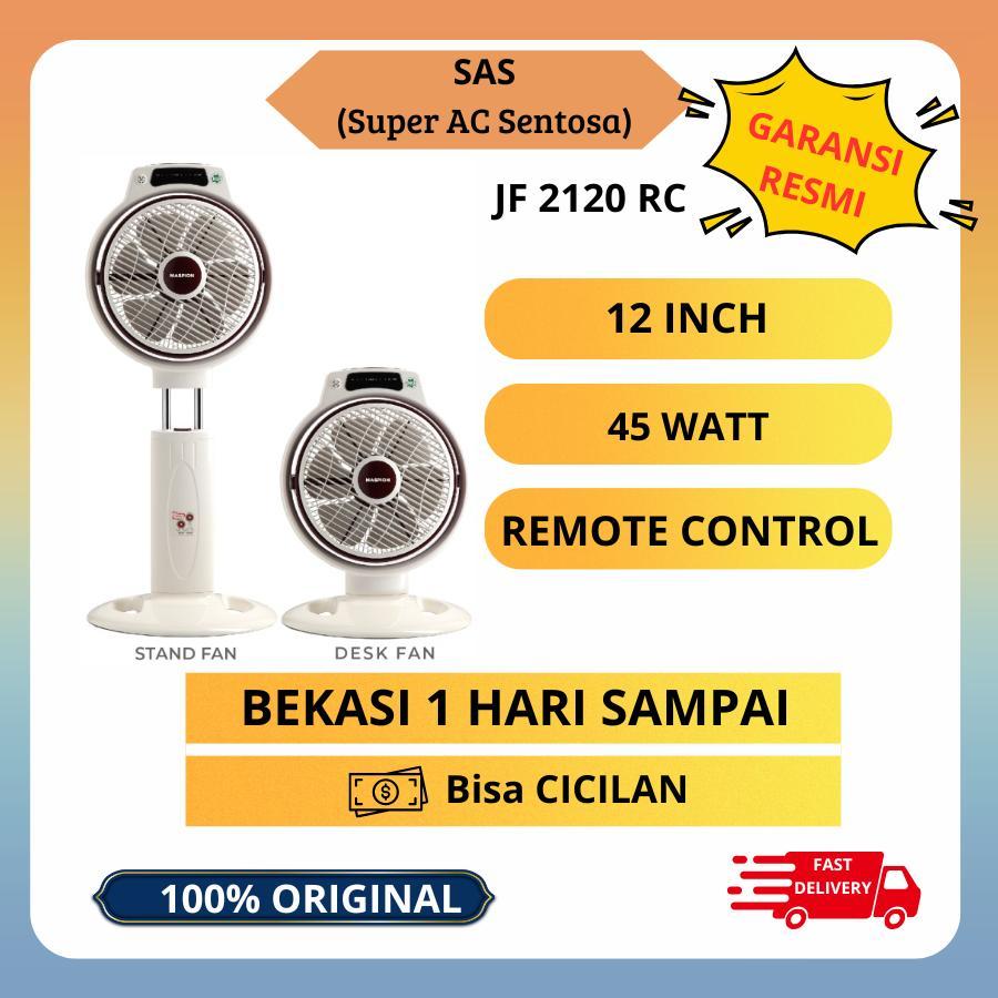 KIPAS ANGIN STAND DESK FAN MASPION JF-2120RC BOX FAN 12 INCH PLUS REMOTE JF 2120 RC / 2120RC