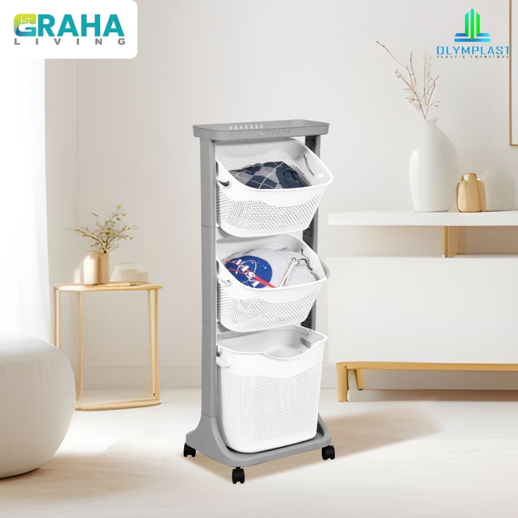 GRAHA LIVING - OFT 03 Olymplast Rak Penyimpanan Serbaguna Flexible/Troly susun/rak serbaguna oft 03
