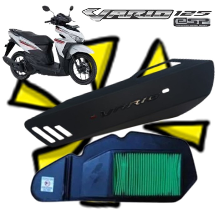 Paket cover knalpot vario VARIASI 125 150 new vario led 2018-2019 + Filter Udara Untuk Vario 125 LED