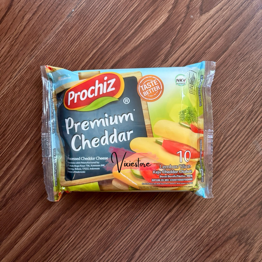 

Prochiz Premium Cheddar Cheese Keju Isi 10 160gr