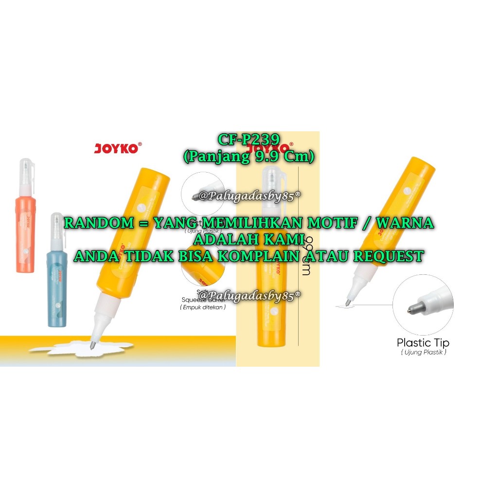 

(1 Biji) GROSIR Correction Fluid JOYKO CF-P239 Cairan Koreksi Penghapus Cair Joyko CF-P239 (1Biji)