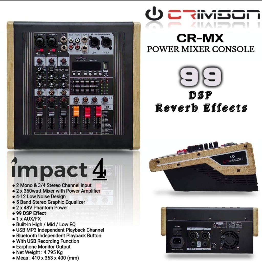 Power Mixer 4 Channel Crimson Power Mixer Crimson 4 Channel Crimson Impact 4