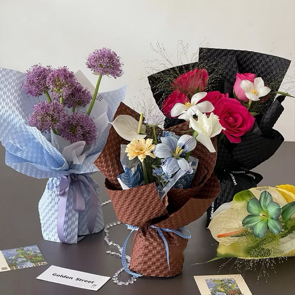 

[5 LEMBAR] 3D Embossed Wrapping Paper | Flower Wrapping Cellophane 3D Embossed | Kertas Buket Timbul | Hiasan Dekorasi