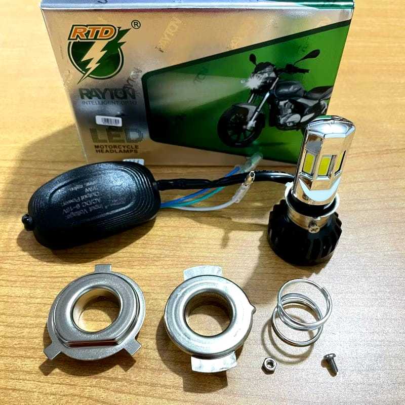 Lampu Led RTD  6 Sisi Rayton Putih Led Kipas Lampu Utama RTD Bebek Matic Universal H4 H6 M02E AC DC