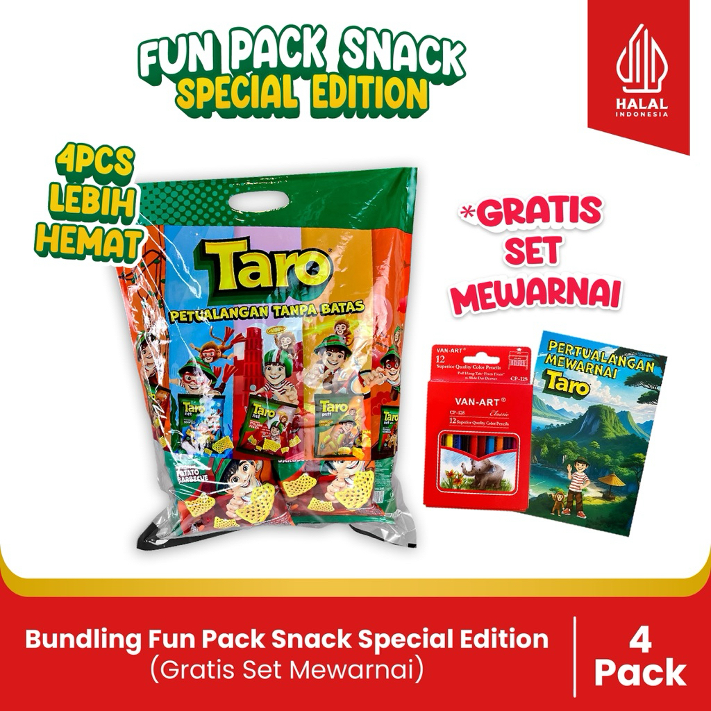 

BUNDLING- 4 Fun Pack Snack Spesial Edition-Paket Hampers Anak-(Gratis Set Mewarnai Lengkap)