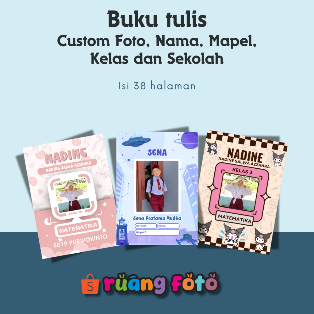 

Buku Tulis Estetik Custom Foto Data 38 Halaman