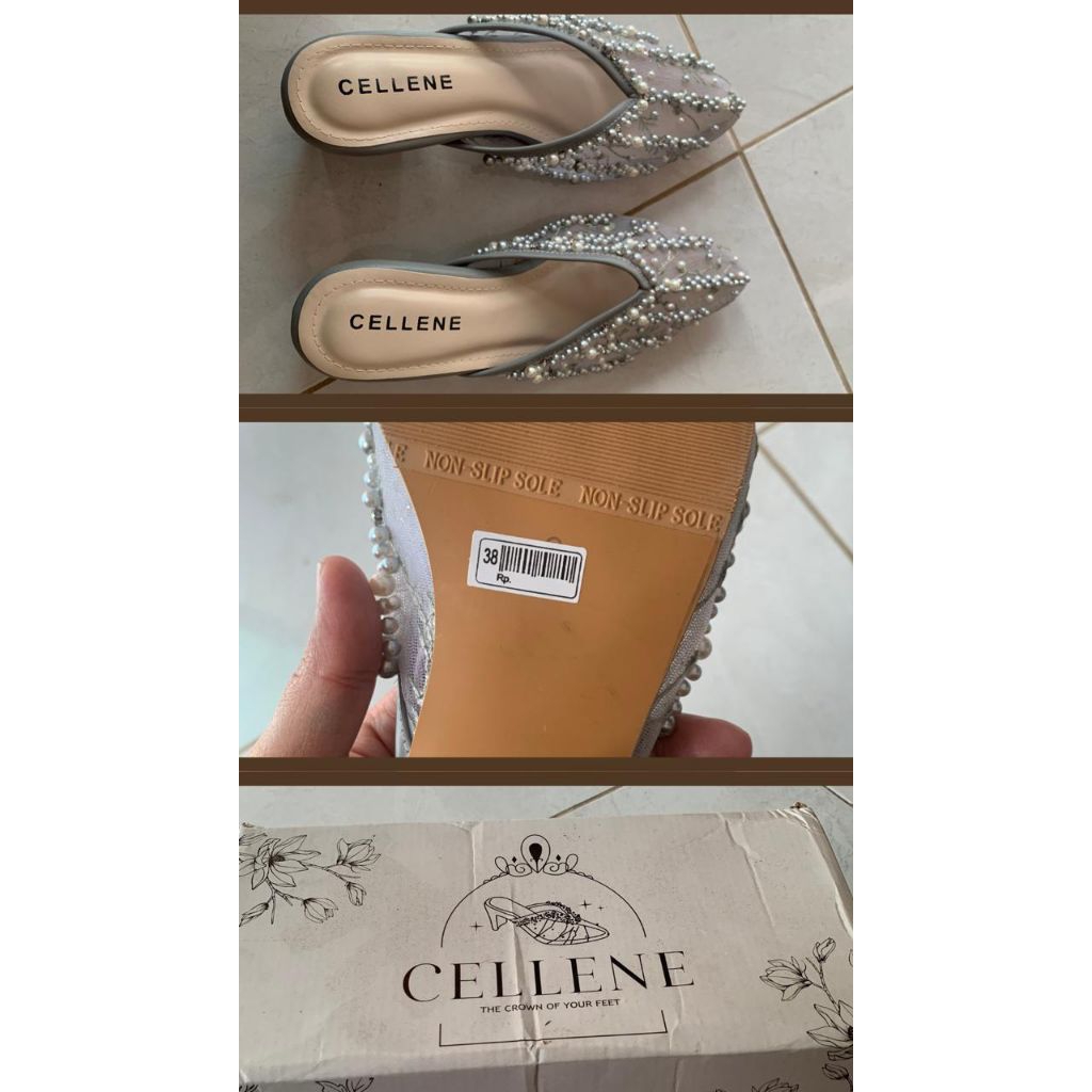 𝗖𝗘𝗟𝗟𝗘𝗡𝗘 • Irish Beads Heels/Wedding shoes brokat payet 5cm