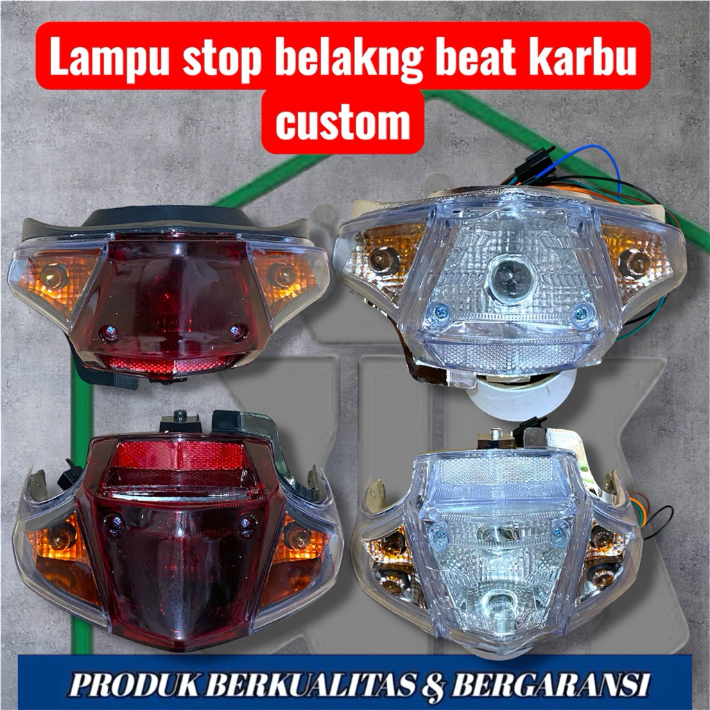 REFLEKTOR LAMPU STOP BELAKANG BEAT OLD LAMA KARBU COSTUM HITAM