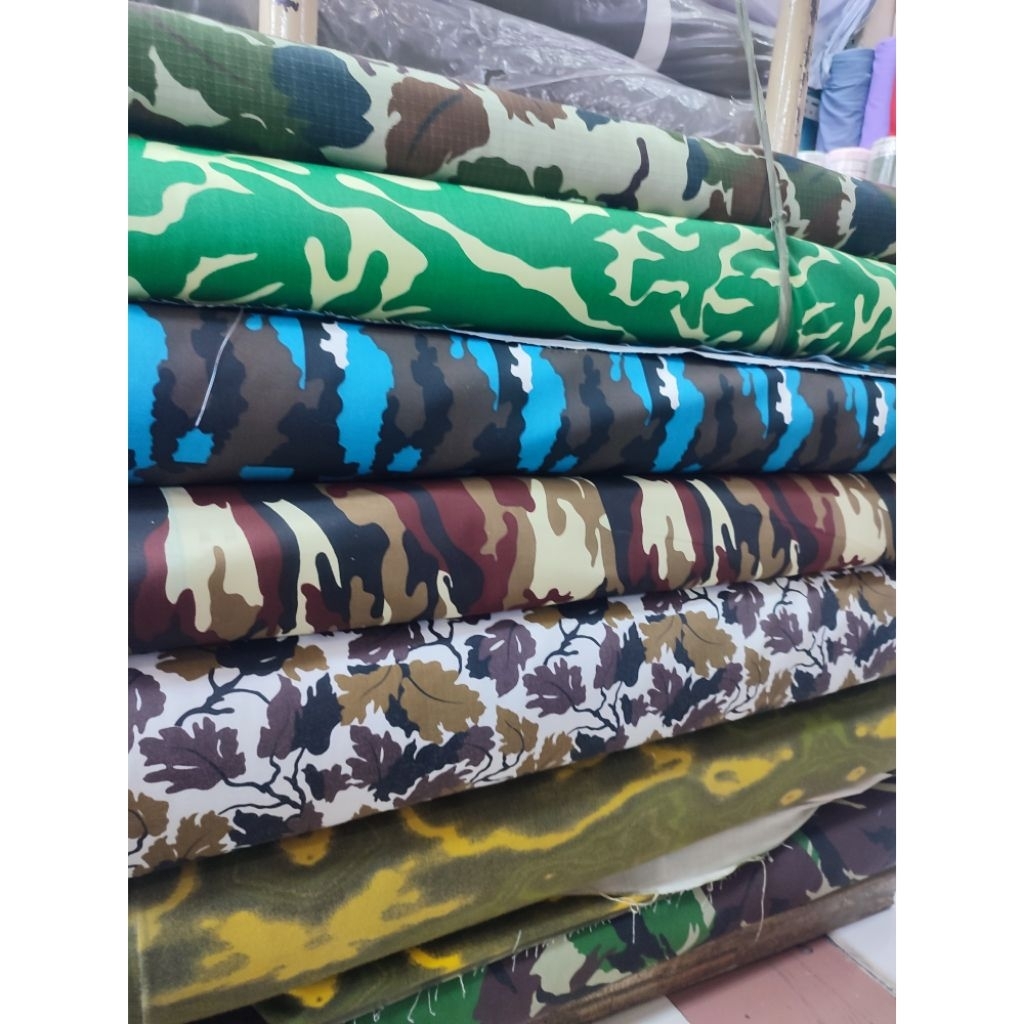 Kain Bahan seragam loreng  /Bahan Baju celana loreng (hrg per 0.5m)