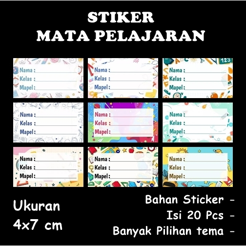 

Stiker Mapel - Label buku pelajaran sekolah - stiker mata pelajaran isi 20