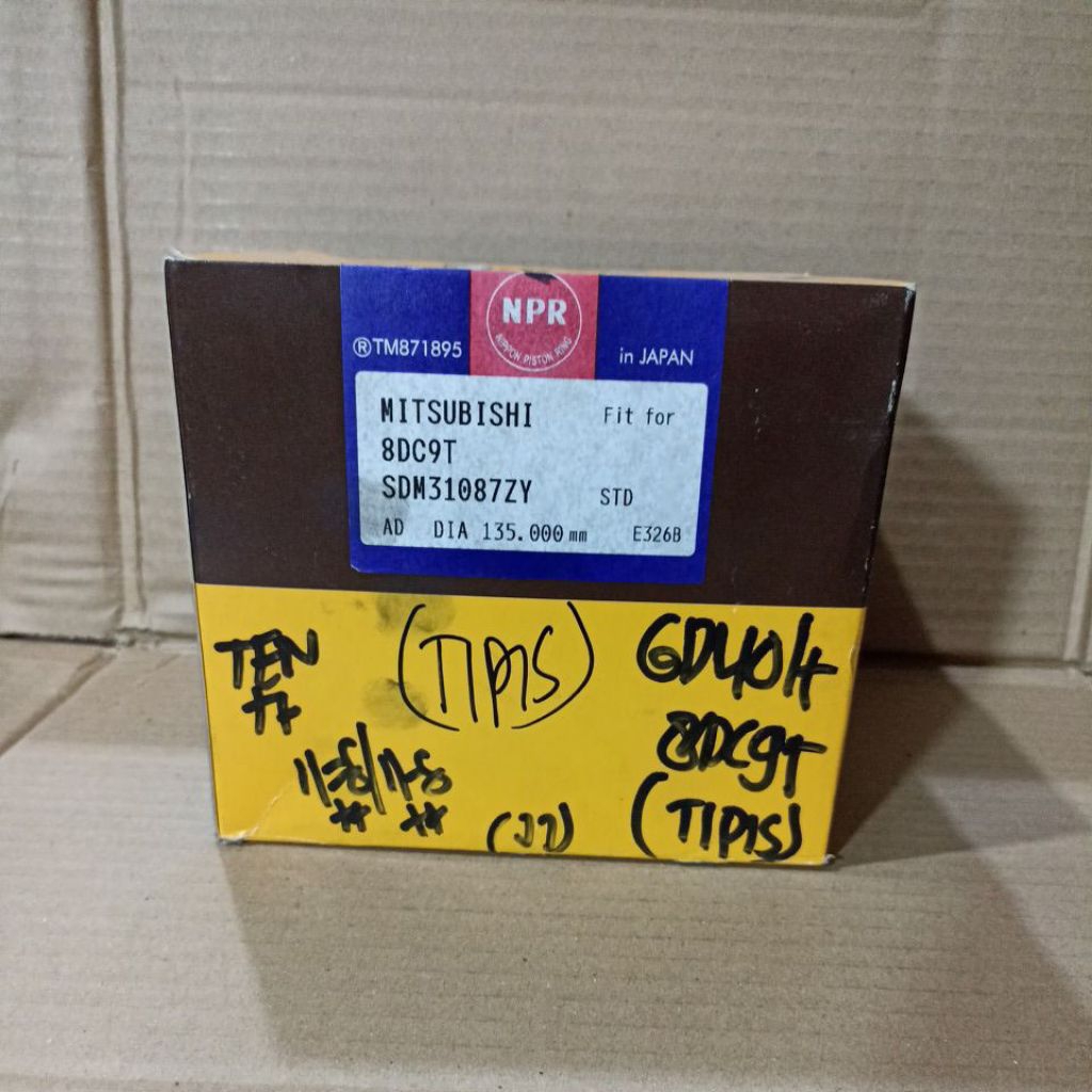 RING SEHER PISTON MITSUBISHI FUSO 6D40 8DC9T SUPER GREAT ( TIPIS ) NPR