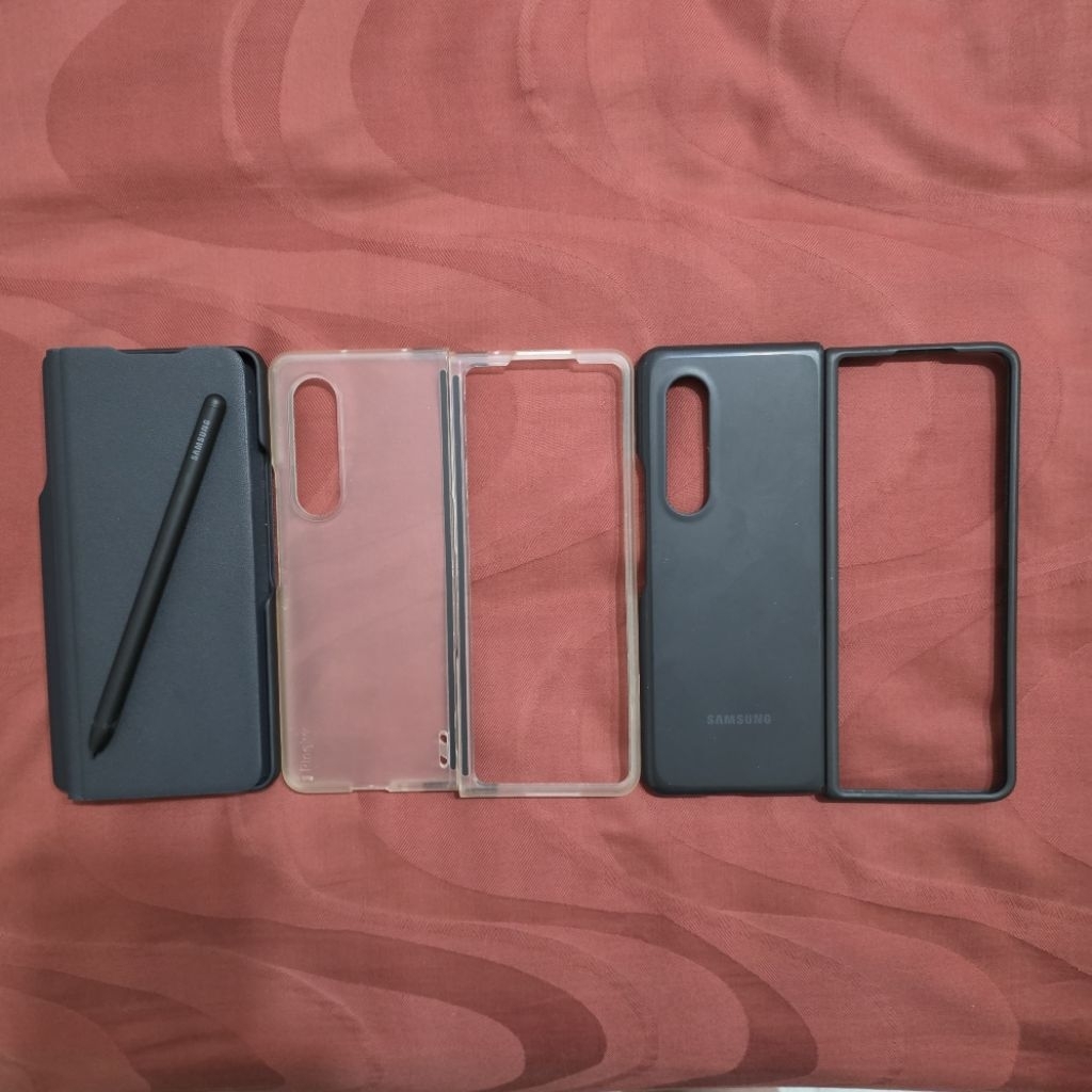 Case Galaxy Z Fold 3 Leather+S Pen, Transparan, Silicon Cover Second (Baca Deskripsi)