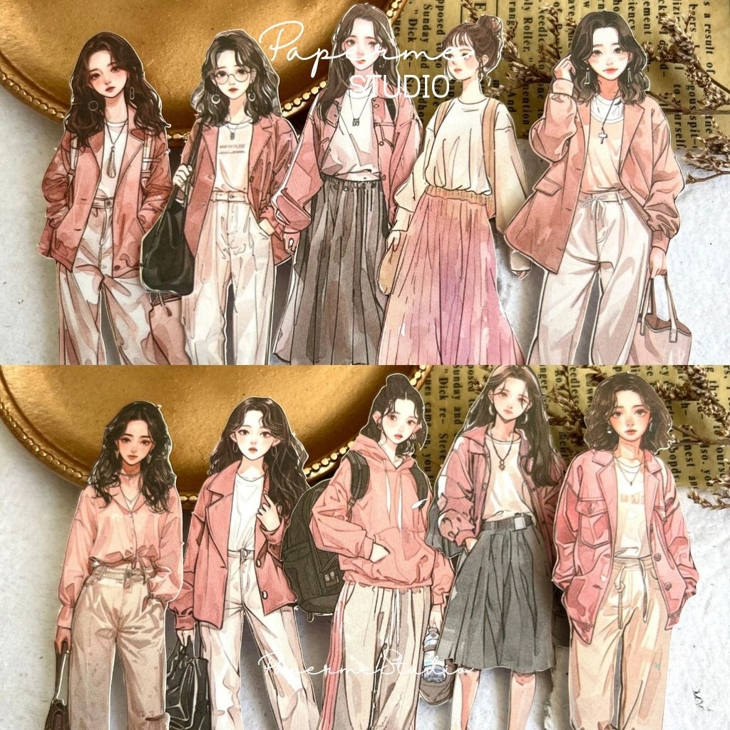 

CHARACTER - Sticker girls boys aesthetic journal modern style by Papermestudio