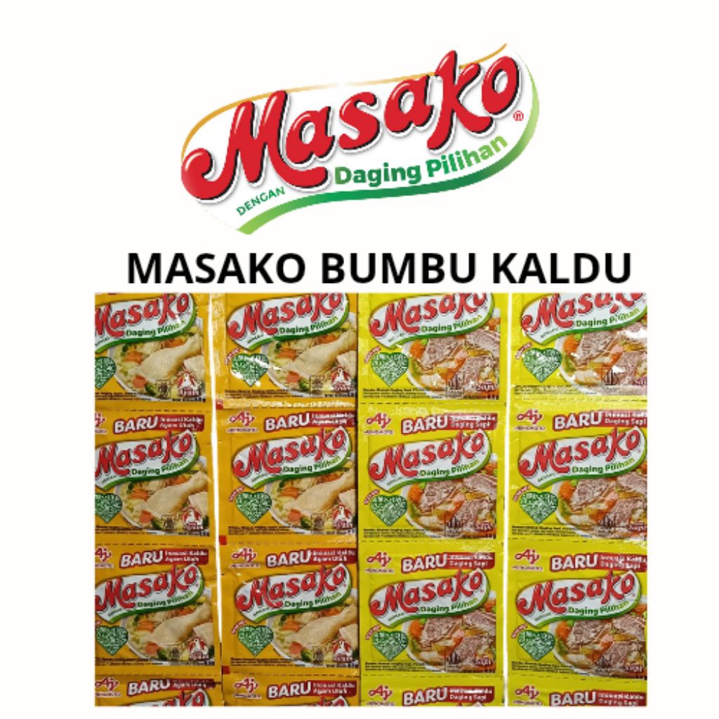 

Masako Bumbu Kaldu Ayam dan Sapi berat 8,5 gram (isi 12 pcs)