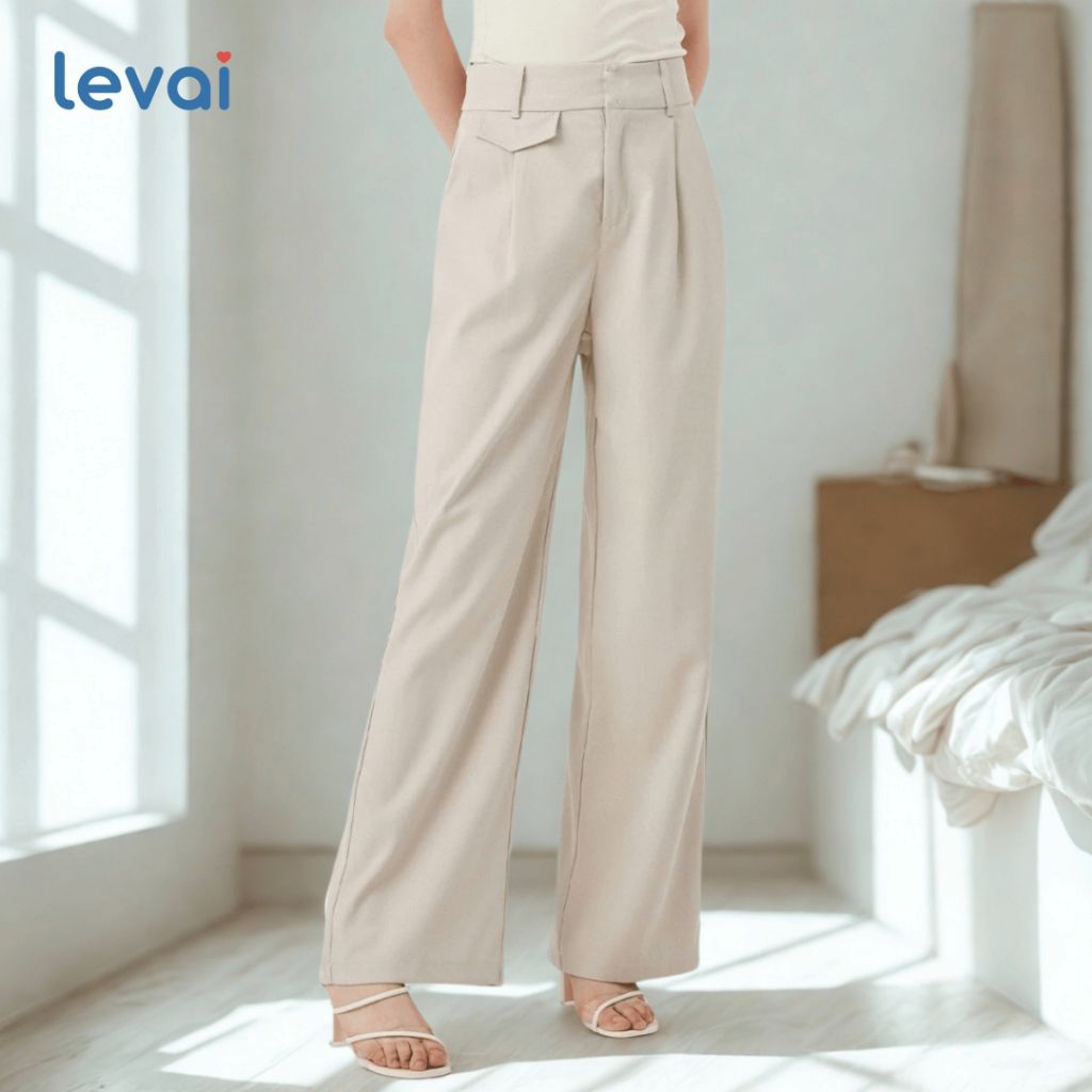 Oro pants celana kulot highwaist semi wool premium warna abu abu coklat hitam beige 100cm