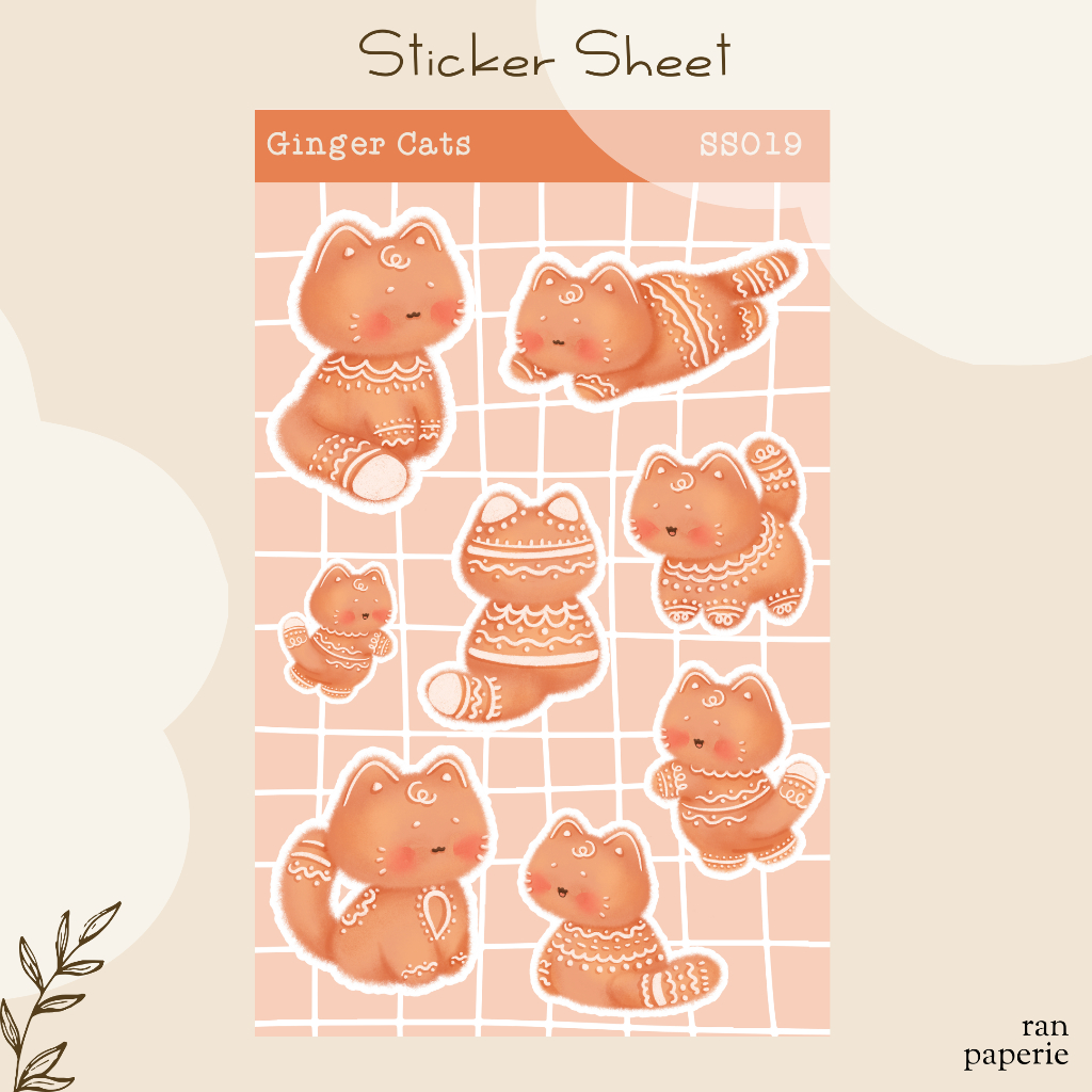 

Ginger Cats Sticker Sheet Stiker Jurnal Deco Journaling Bujo Journal Lucu Waterproof Tahan Air