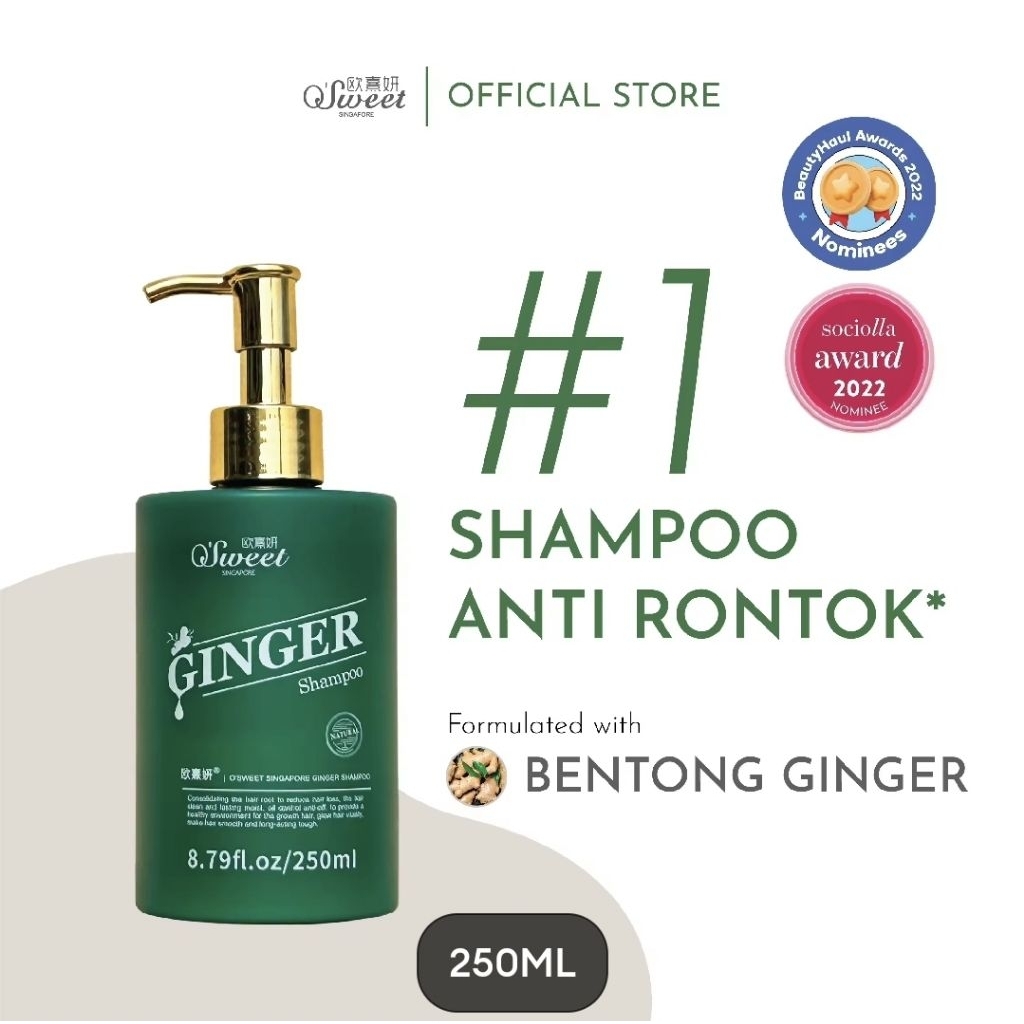 O SWEET Ginger Shampoo 250ml osweet singapore anti rontok sampo