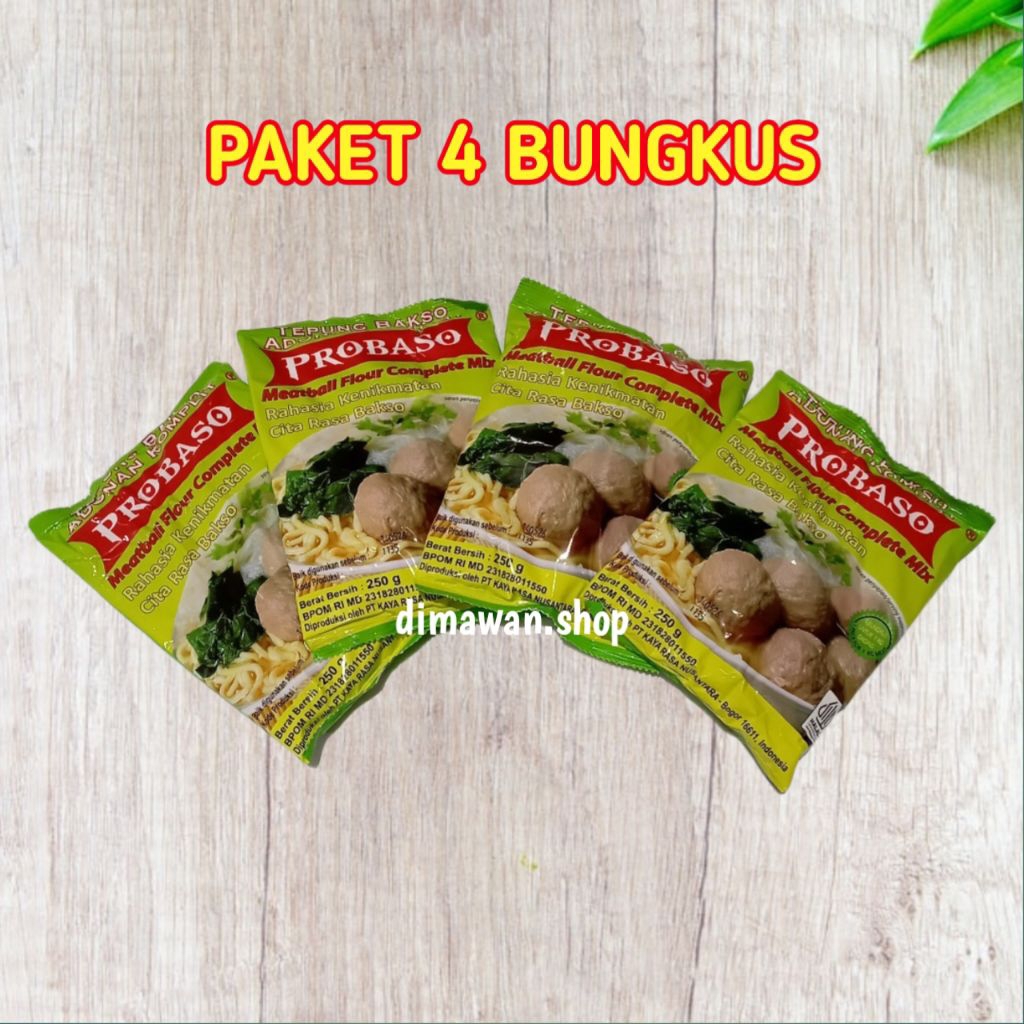 

PROBASO tepung bakso adonan komplit 250 gram ( 4pcs )