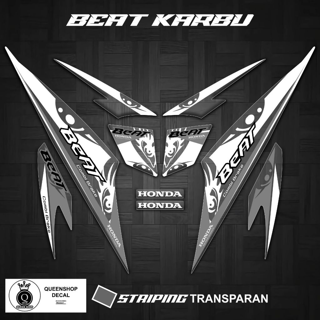 STRIPING TRANSPARAN BEAT KARBU MOTIF 01 / BEAT OLD / LAMA / STIKER MOTOR VARIASI / TRANSPARAN MOTOR 