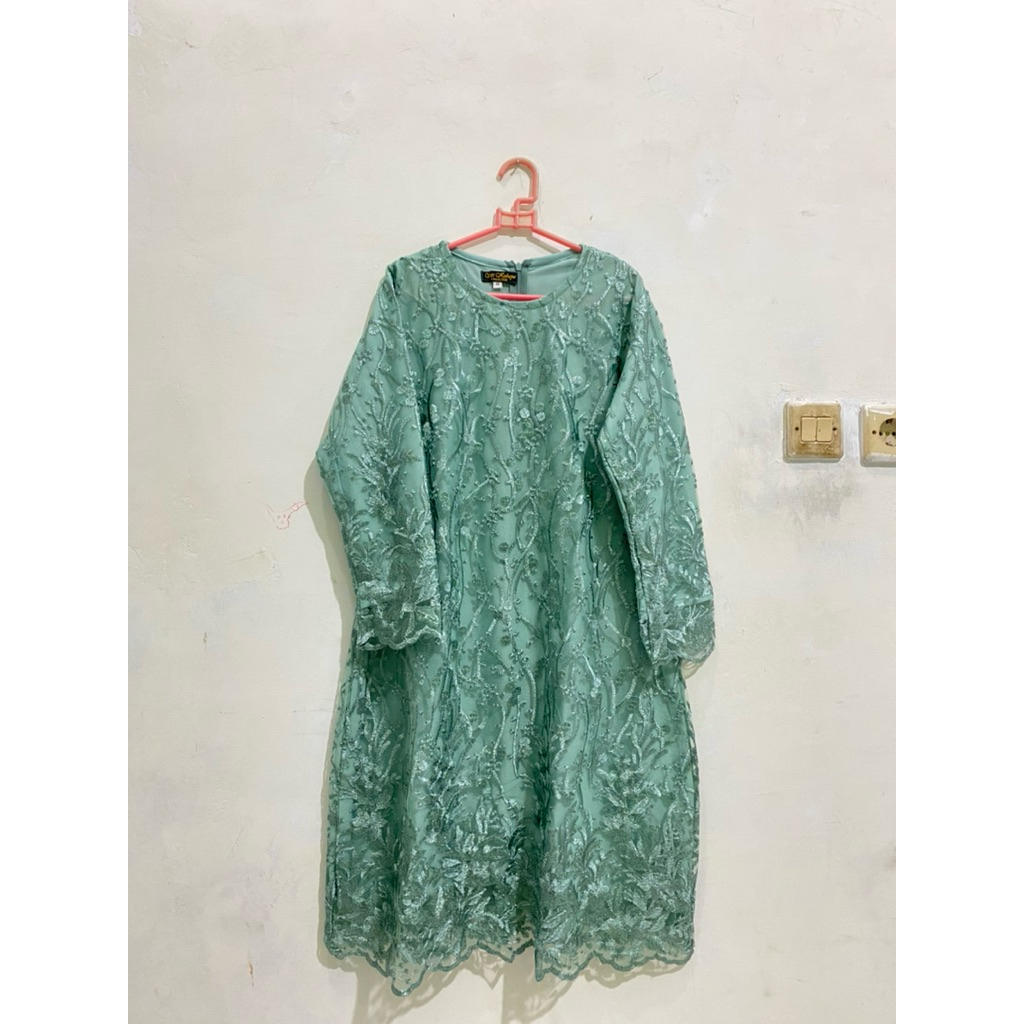 Kebaya Mantan Atasan Semi Tunik Hijau Mint Cantik