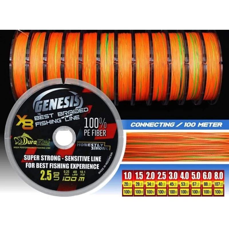 Senar pancing PE braid pe genesis duraking x8 100M senar pe pancing