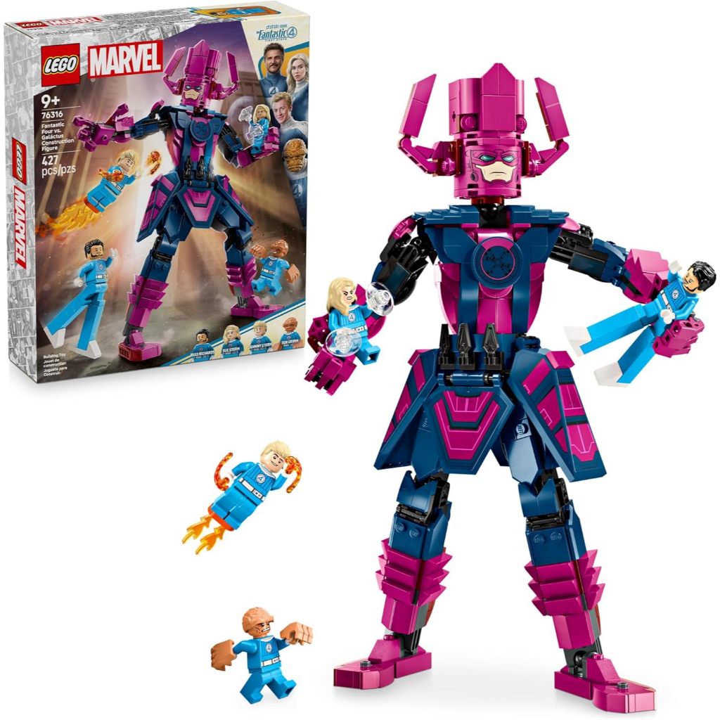 LEGO Marvel Fantastic Four vs. Galactus Construction Figure - Super Hero Building Toy - 4 Minifigur