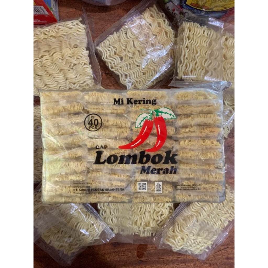 

(isi 40pcs) mie kering cap lombok merah / mie yoki