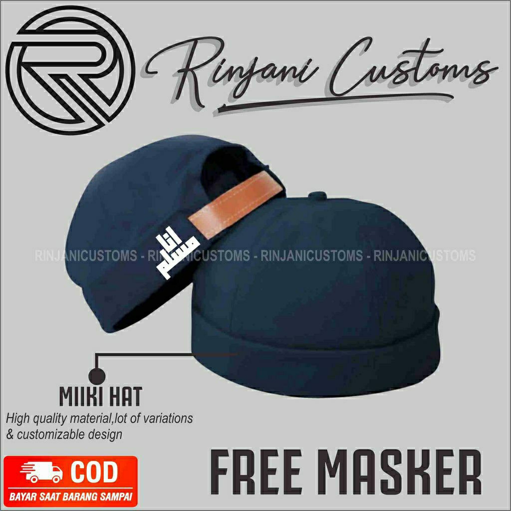 TOPI MIKIHAT ANA MUSLIM GRATIS CUSTOM NAMA-TOPI PEMUDA HIJRAH-KOPIAH MUSLIM-TOPI CUSTOM