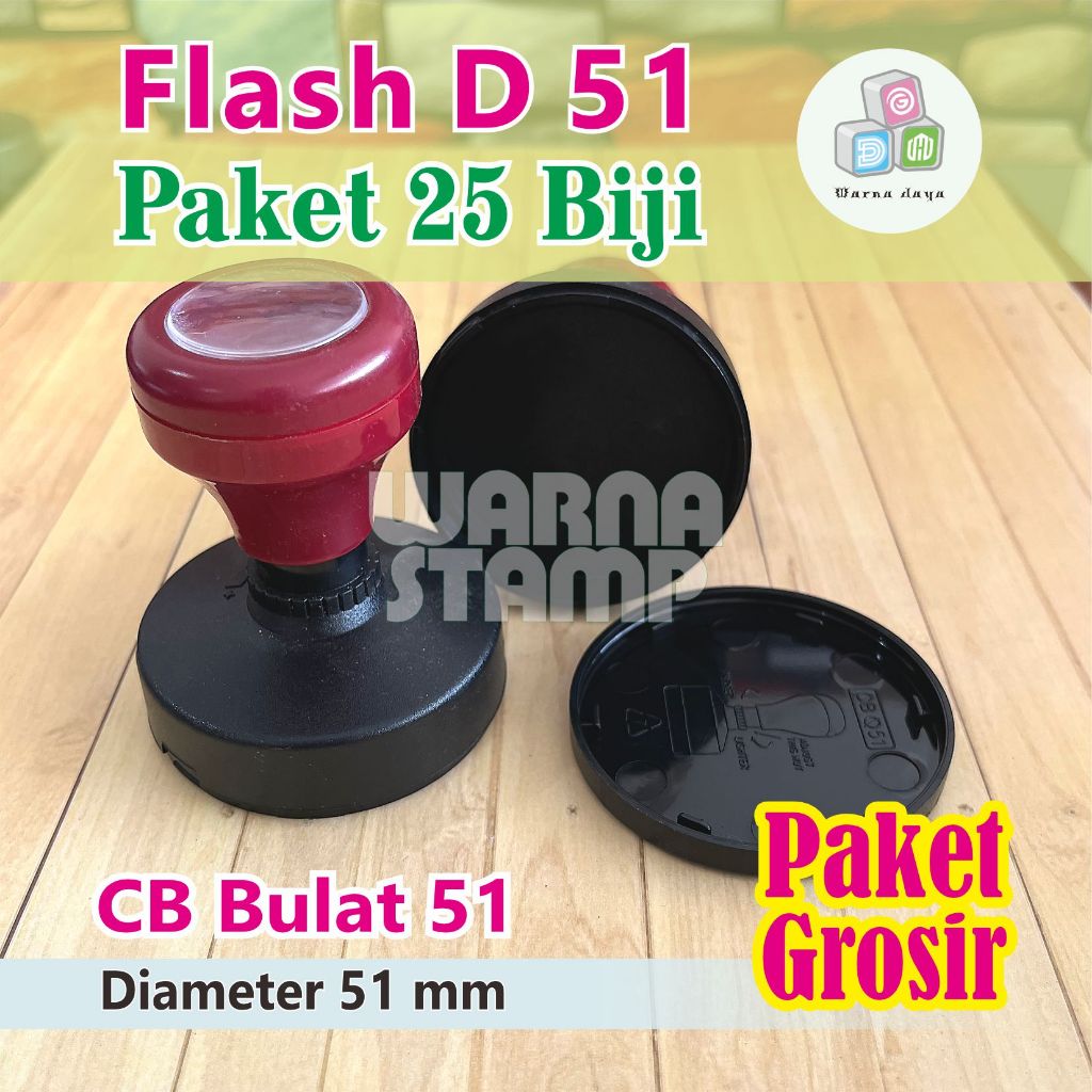 

Gagang Stempel Flash Bulat D 51 mm Paket 25 Biji / STEMPEL FLASH HANYA GAGANG SAJA