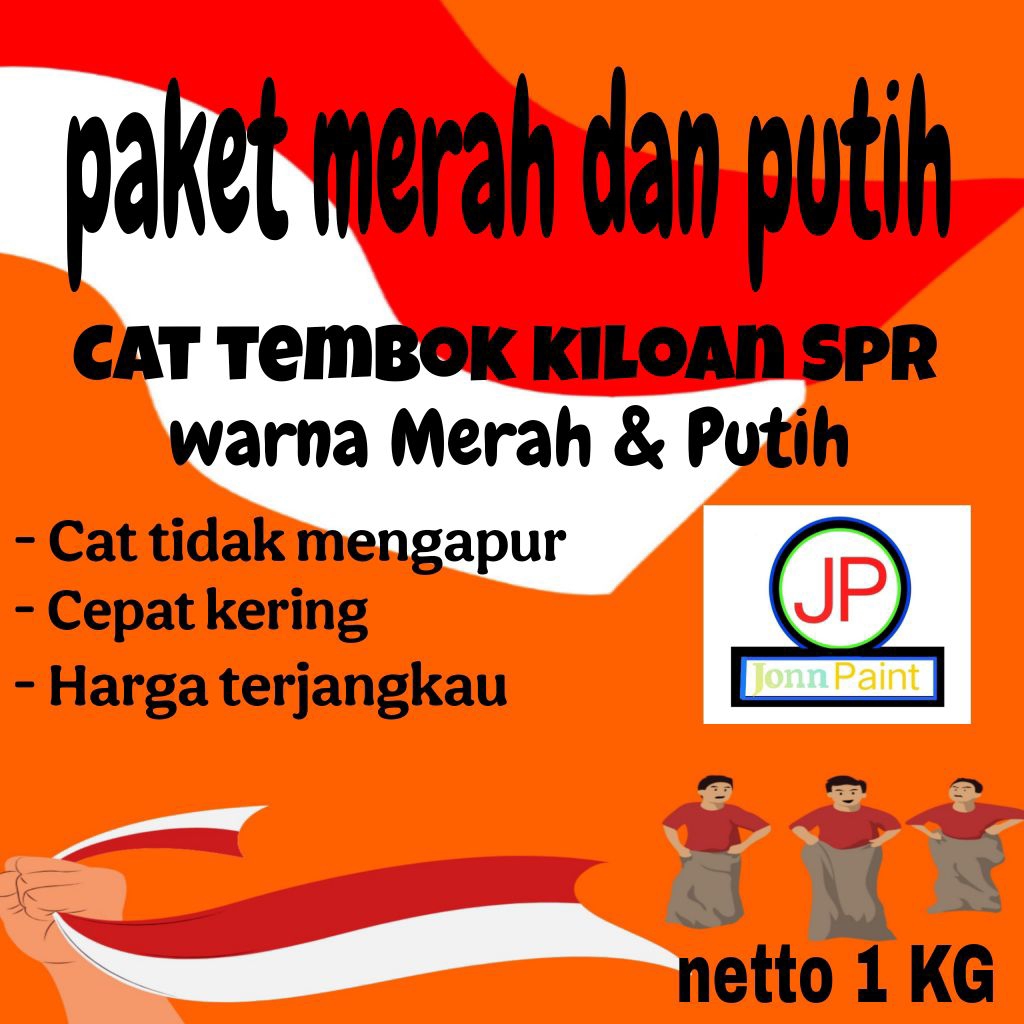 1 KG Cat Tembok kiloan murah kualitas SPR interior warna merah dan putih