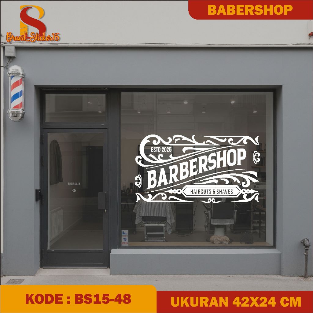CUTTING STIKER BARBERSHOP STIKER TOKO POTONG RAMBUT KEREN UNIK