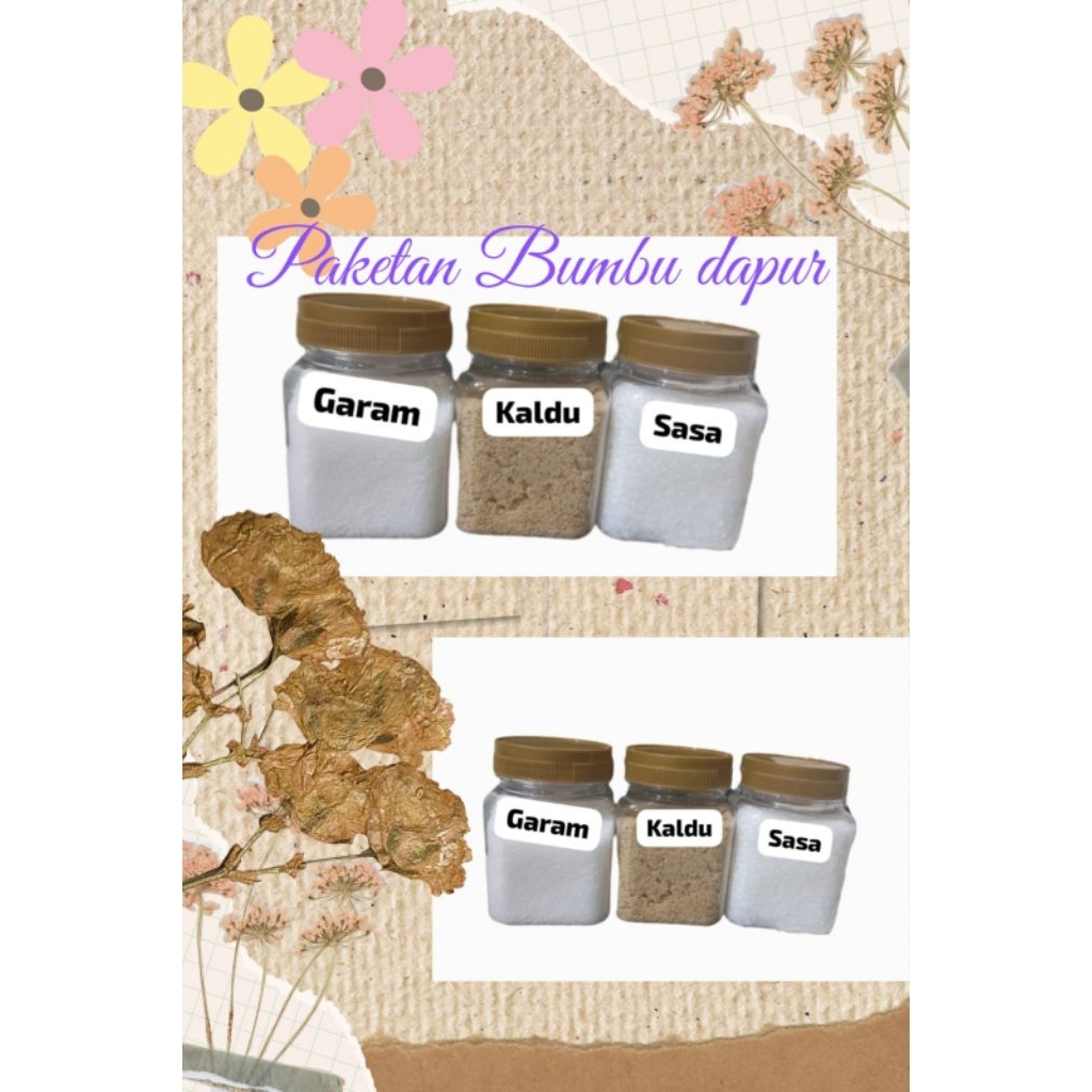 

PAKETAN BUMBU DAPUR DAPAT 3 TOPLES MICIN/GARAM/KALDU